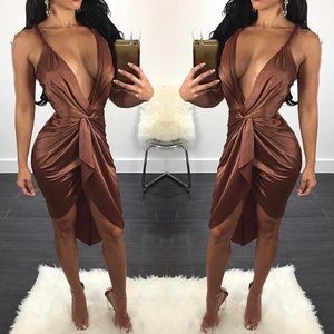 Bronze short maxi dress with open back